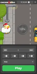 Миниатюра: Мобильная версия Chicken Road 2.0: выбор ставки и сложности перед стартом