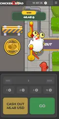 Миниатюра: Мобильная версия Chicken Road 2.0: выигрыш и кнопка Cash Out